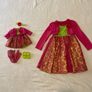 Dollie & me doll matching set dress size 4/5